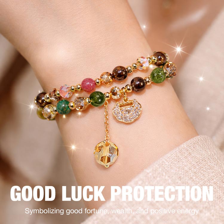 Easter promotion Buy 1 Get 1 Free - Colorful Tourmaline Lucky Bracelet - Bringing you good luck and wealth - Includes a complimentary velvet jewelry box.