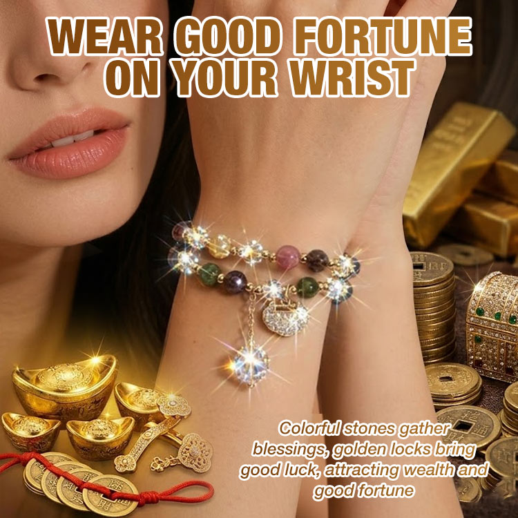 Easter promotion Buy 1 Get 1 Free - Colorful Tourmaline Lucky Bracelet - Bringing you good luck and wealth - Includes a complimentary velvet jewelry box.