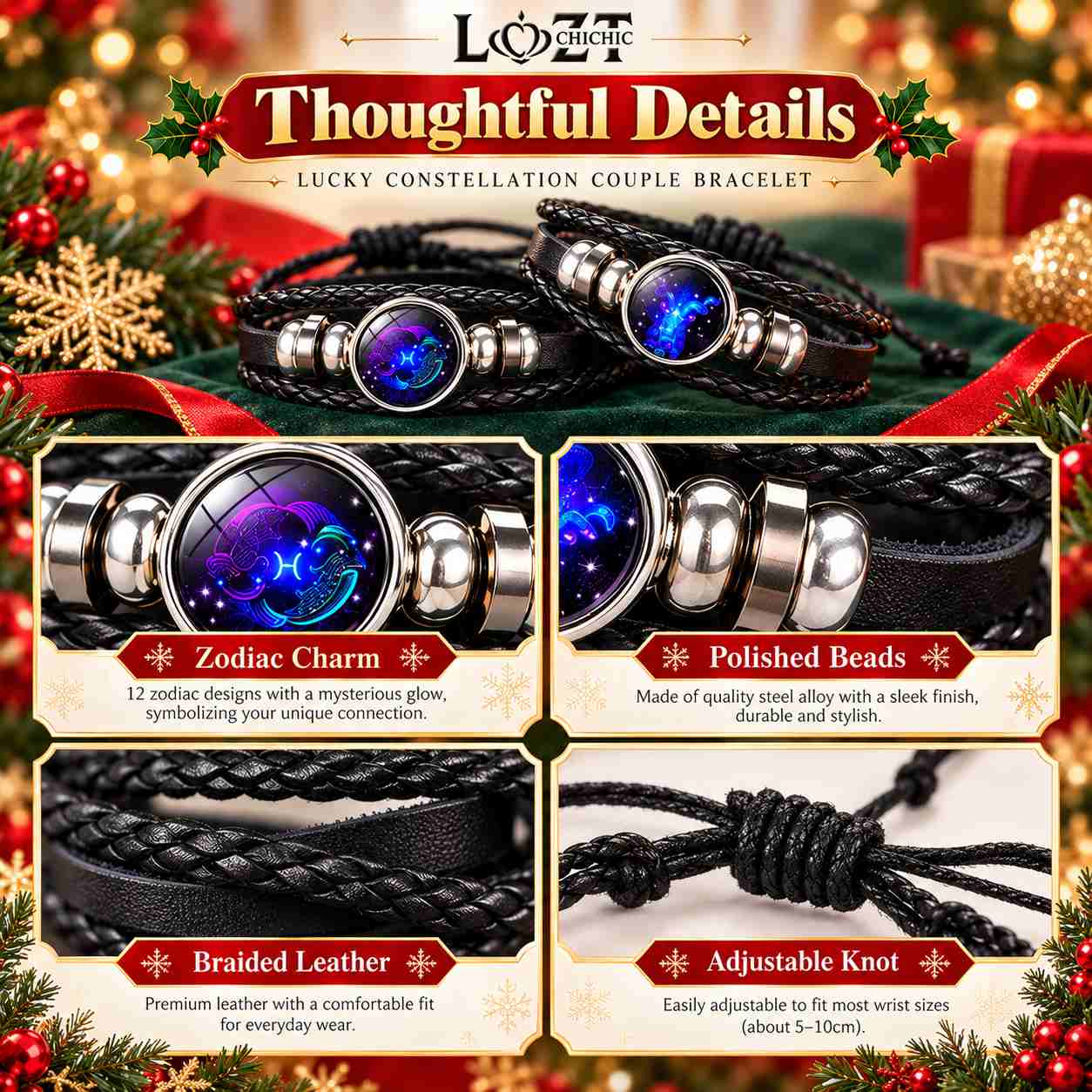add 199 get second one - Lucky Constellation Couple Bracelet - Eliminate negative energy and bring good luck - Celebrate the holidays with your zodiac sign