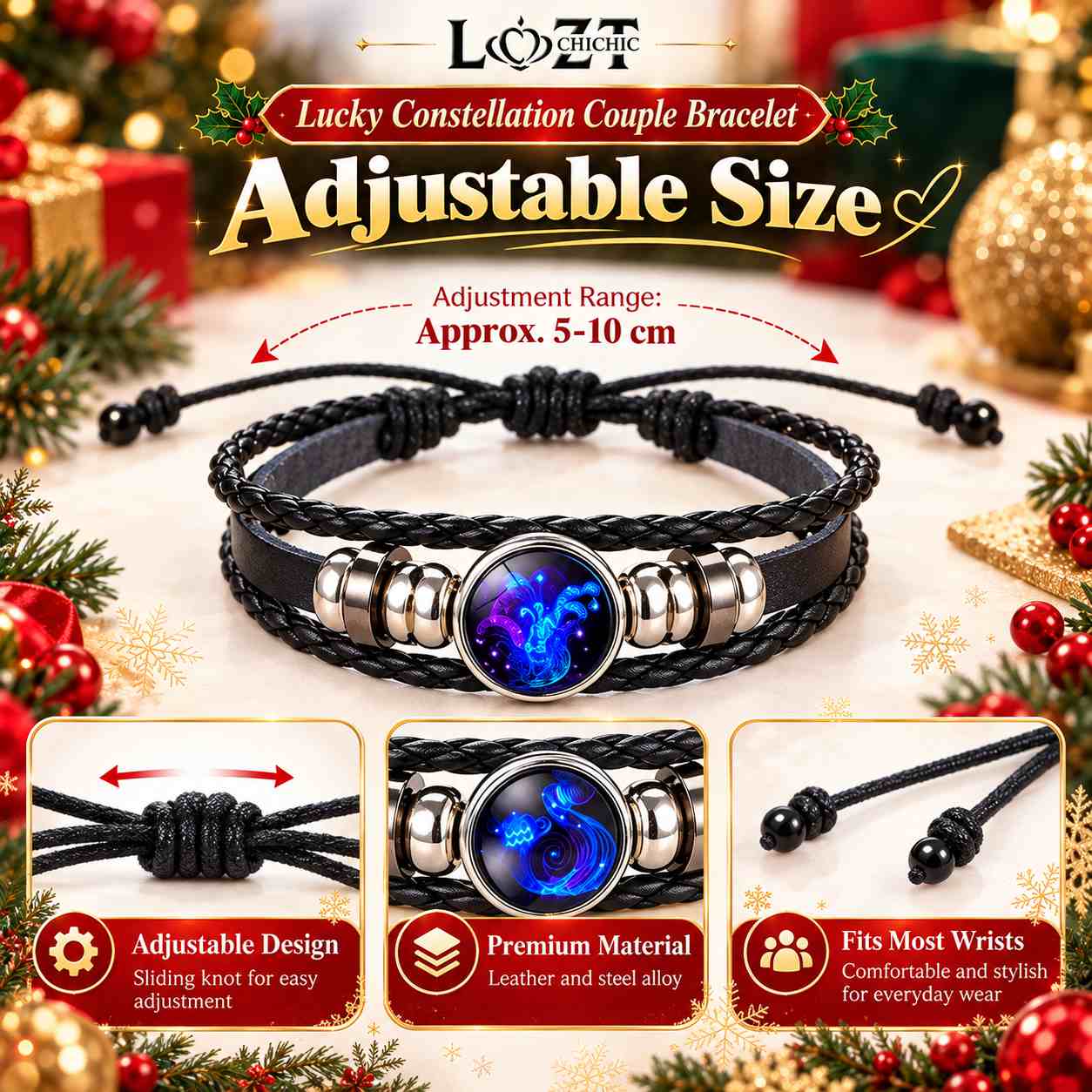 add 199 get second one - Lucky Constellation Couple Bracelet - Eliminate negative energy and bring good luck - Celebrate the holidays with your zodiac sign