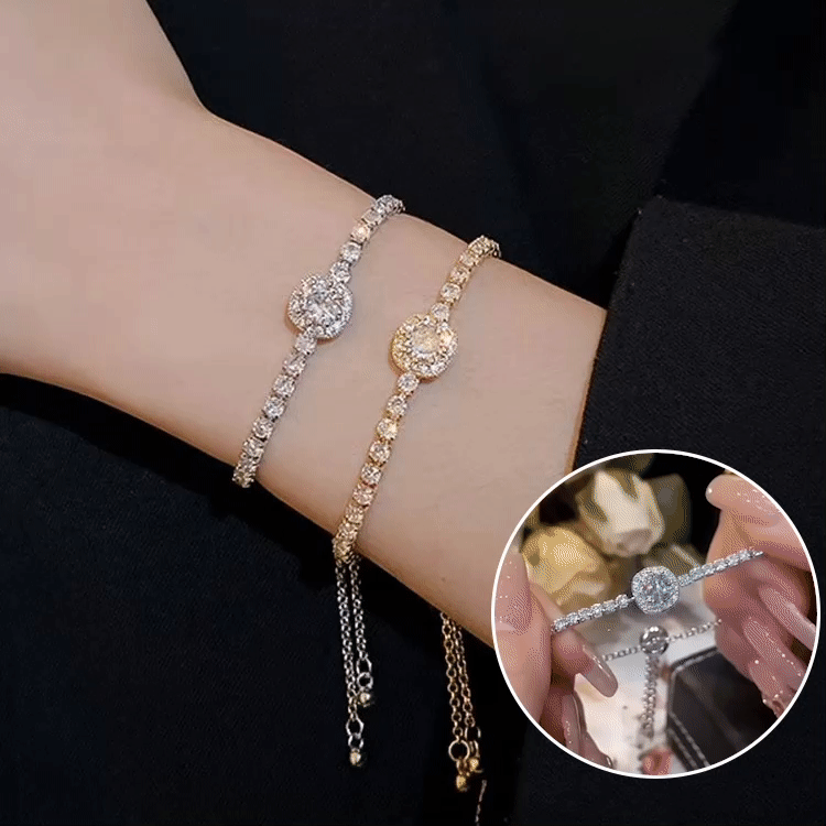 Sparkling Moissanite Bracelet - With premium gift box and GRA certificate. Adjustable chain length, 2 colors available