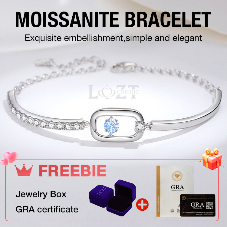 99 Super sale Swarovski same style Sparkling Dance moissanite bracelet Free gift box. GRA Certified. Adjustable