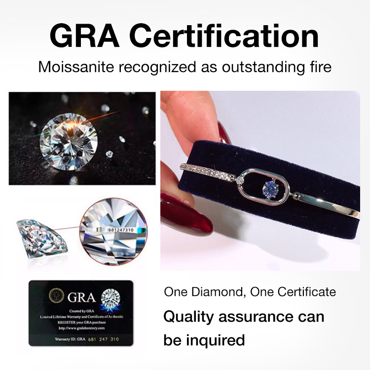 Mothers Day Promo- Swarovski same style Sparkling Dance moissanite bracelet-Free gift box. GRA Certified. Adjustable size	