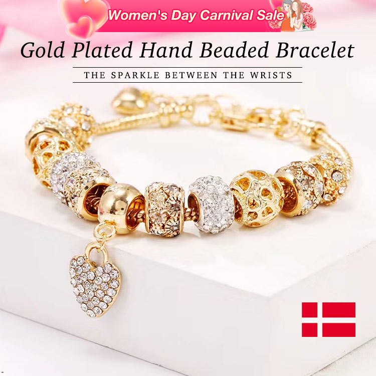 Gold-plated hand-beaded bracelet