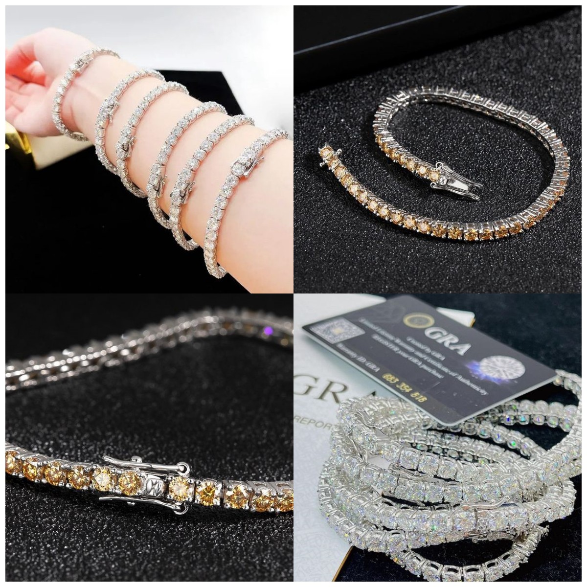 Easter promo - Sparkling 3MM Moissanite Tennis Bracelet with free jewelry box. Chain length 20cm. GRA Certified. Shipping from Manila