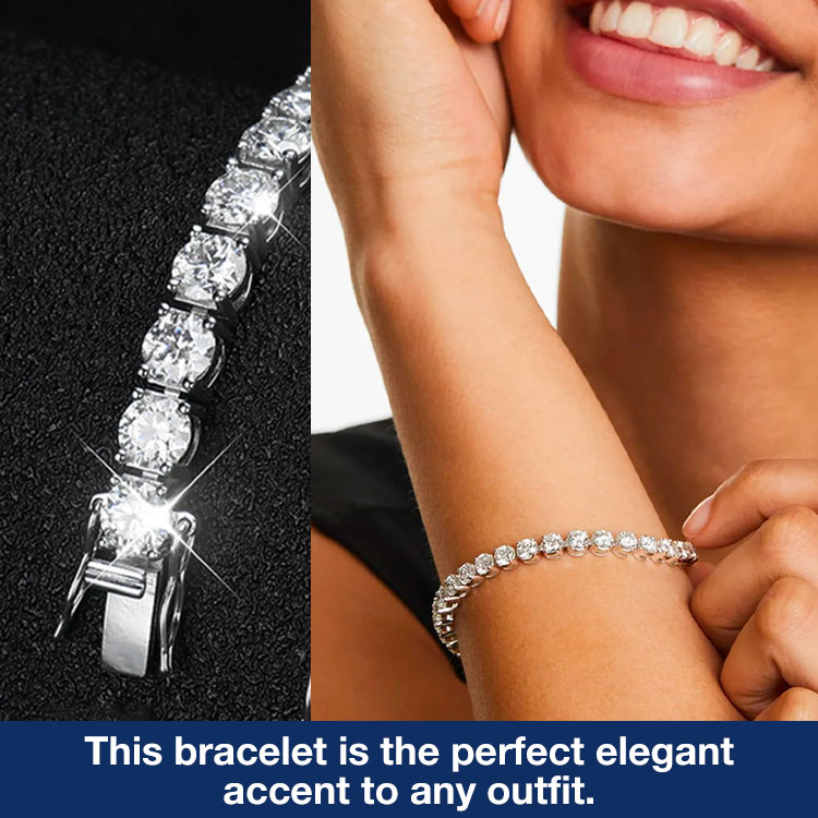 Mothers Day Promo - Sparkling Moissanite Bracelet with free jewelry box. Chain length 20cm. GRA Certified-Get ready to turn heads and radiate confidence