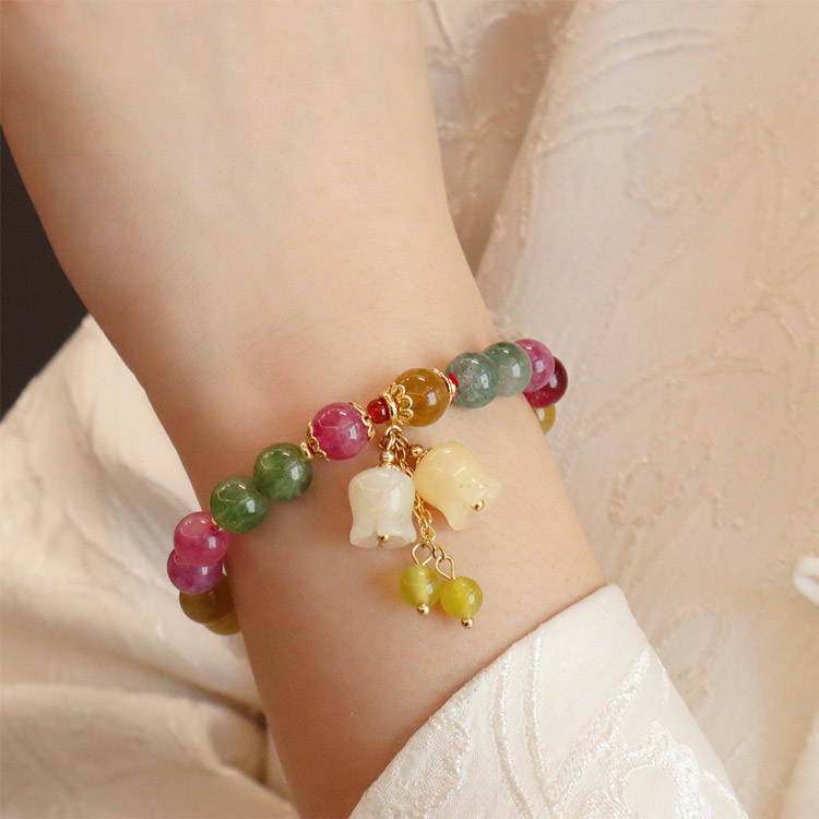 Mothers day Promo - Tourmaline Natural Stones Bracelet - Bring you extra good luck and health - elasticity, with free box