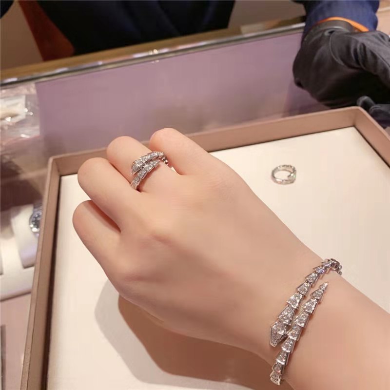 Easter promo - Moissanite Snake Shaped Bracelet and Ring Set - Free Jewelry Box. Shipping from Manila