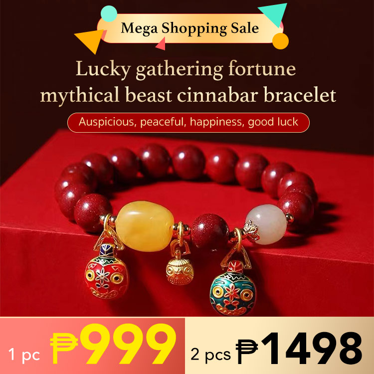 Lucky gathering fortune mythical beast cinnabar bracelet