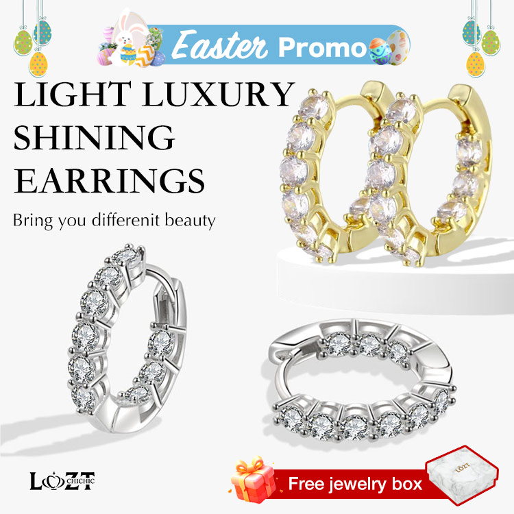Marys Month promotions -light luxury zircon lustrous earrings, dazzling as diamonds, simple and elegant, adding to your temperament and charm.