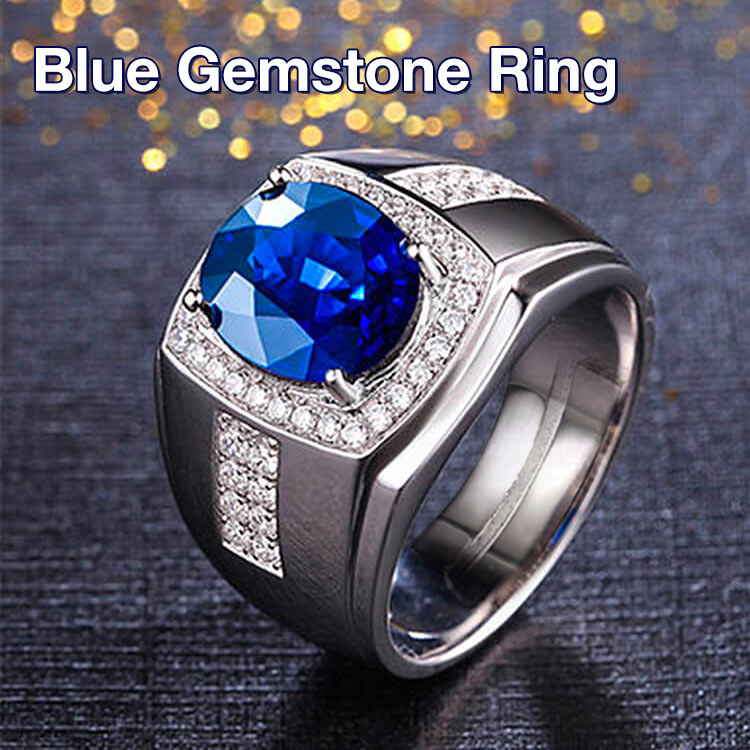 Christmas promotion  second one only ₱699- Blue Gemstone Ring-Charming and luxurious- Adjustable size