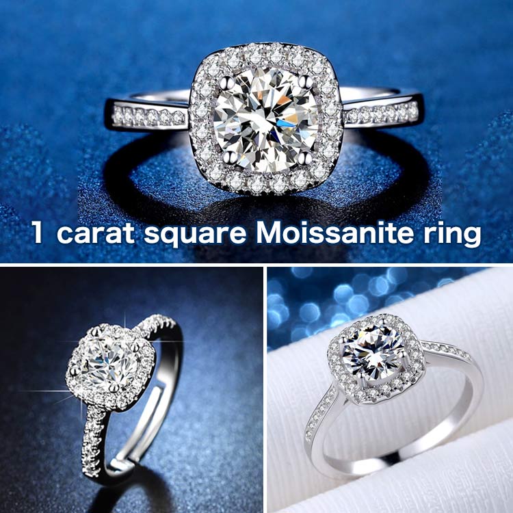 Second one only ₱699 - Classic 1 Carat Moissanite Ring - With GRA certificate. Free gift box. Adjustable size	