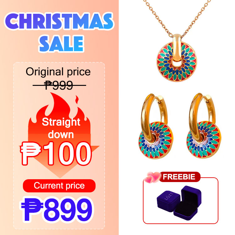 Enchanted Retro Bohemian Earrings & Necklace - Buy necklace and earrings together to save 699pesos and get delicate jewelry box as freebie