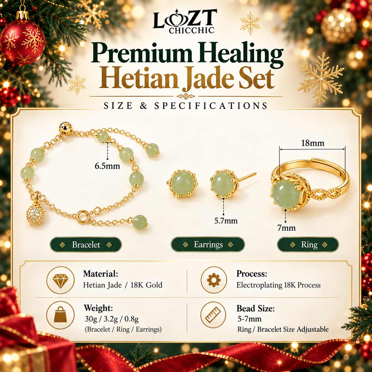 Mothers Day Heritage Collection - Premium Healing Hetian Jade Set - Attracts Swerte and Peace