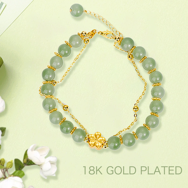 Best Christmas Gift-Hetian jade peach blossom jewelry set-marriage and family happiness