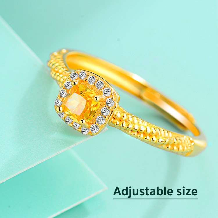 Sugar Cube Citrine & Moissanite Jewelry Set-Get Free Gift Box