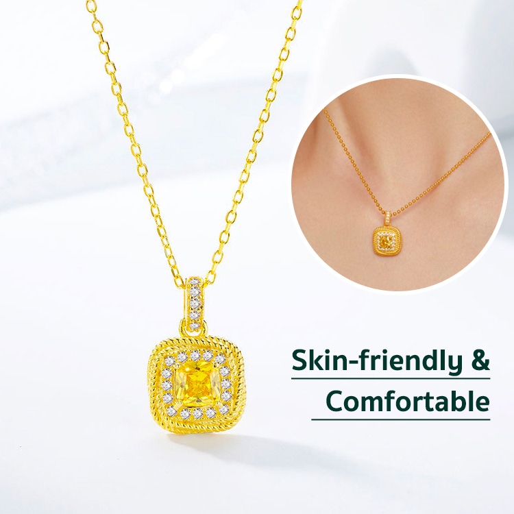 Sugar Cube Citrine & Moissanite Jewelry Set-Get Free Gift Box