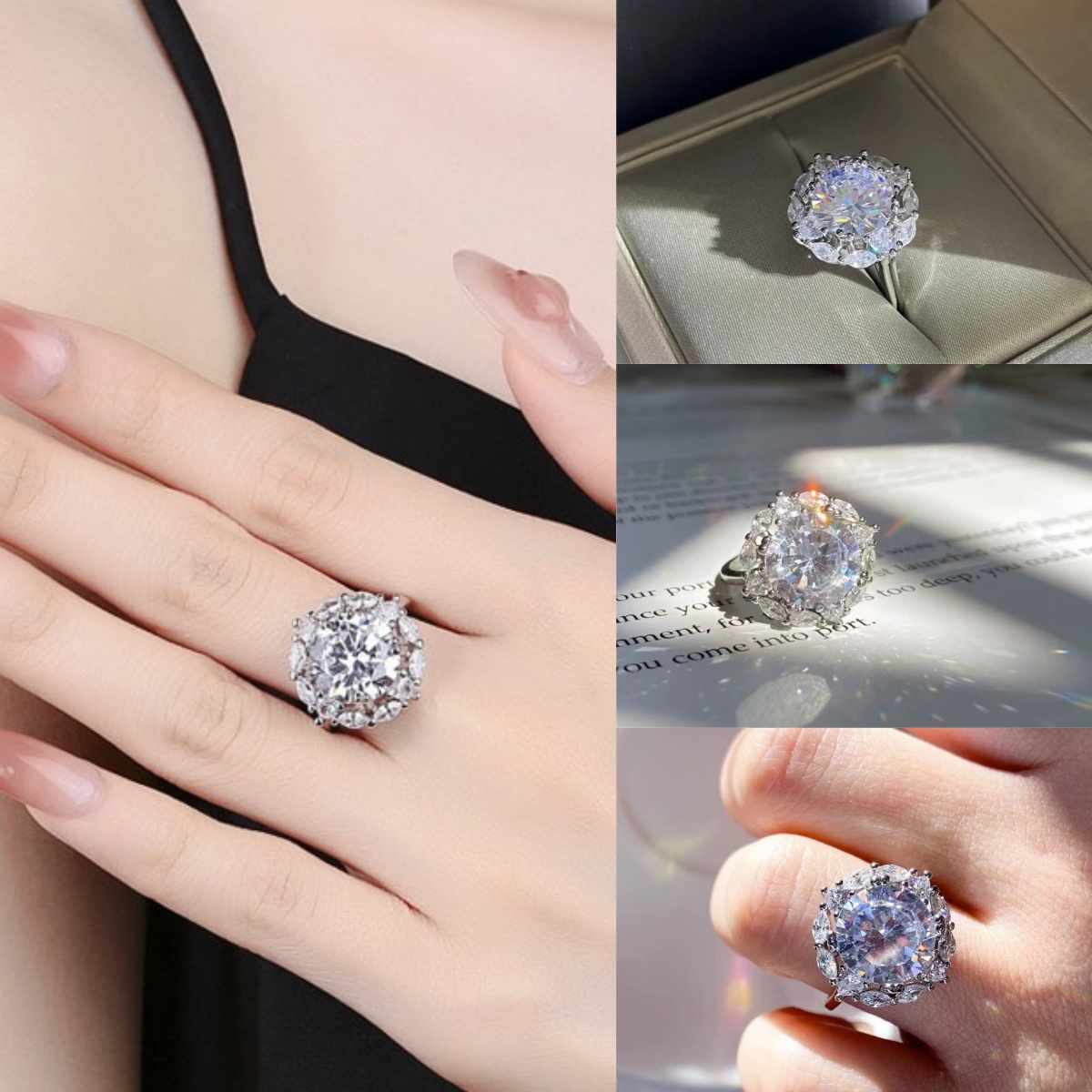Shining all day - 5 Carat Moissanite Jewelry Set - GRA certificate, free gift box	