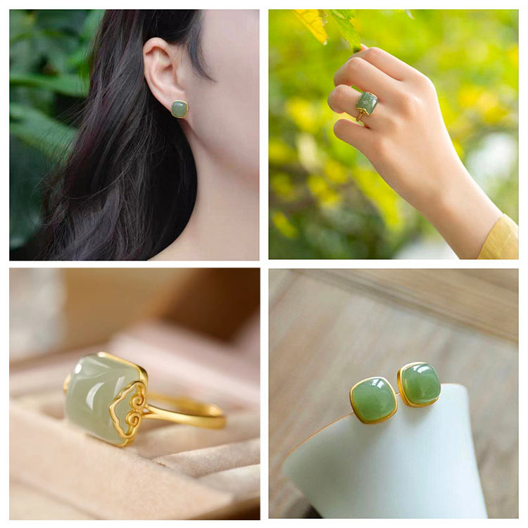 Hetian Jade Jewelry Set-Bring happiness, health and wealth
